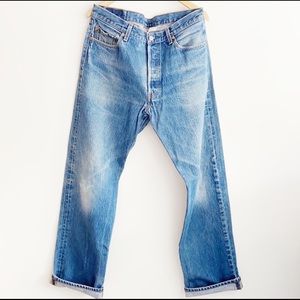Vintage 501 Levi’s Distressed Blue Jeans Sz 36x36